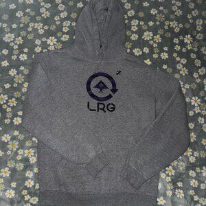 LRG Gray Hoodie | Size M | Purple Tree Logo Pullover Sweatshirt